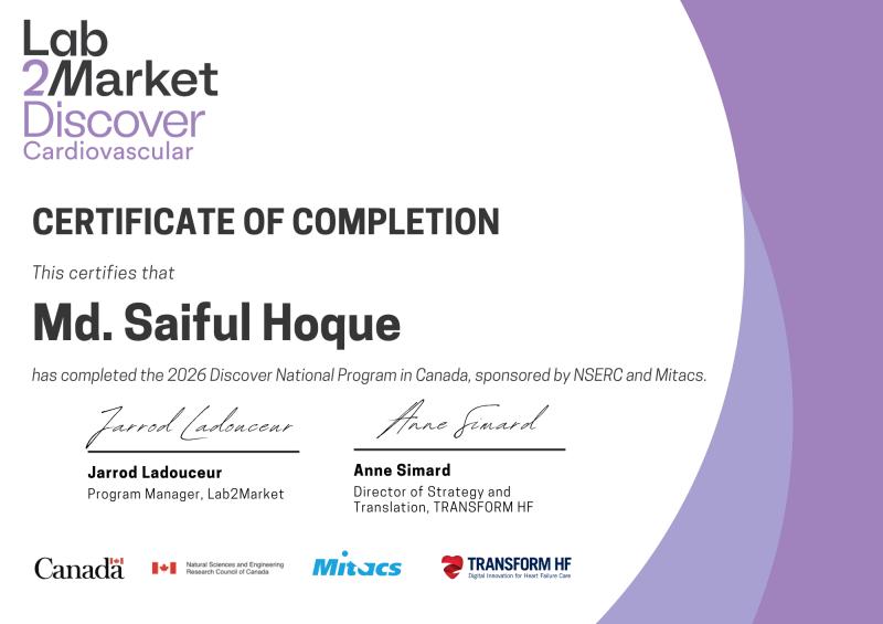 Lab2Market Completion Certificate